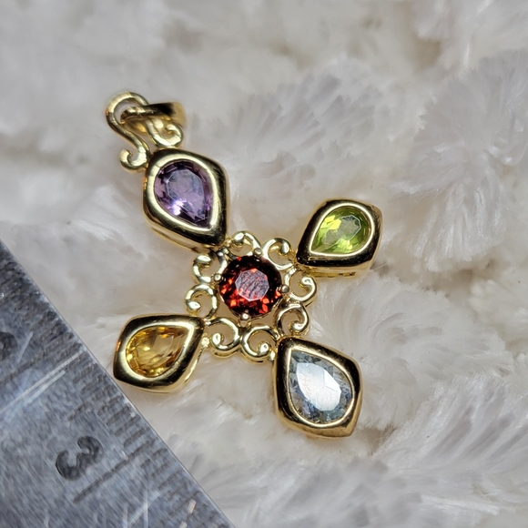 Elegant Multi-Color Gemstone Pendant - Picture 5 of 5